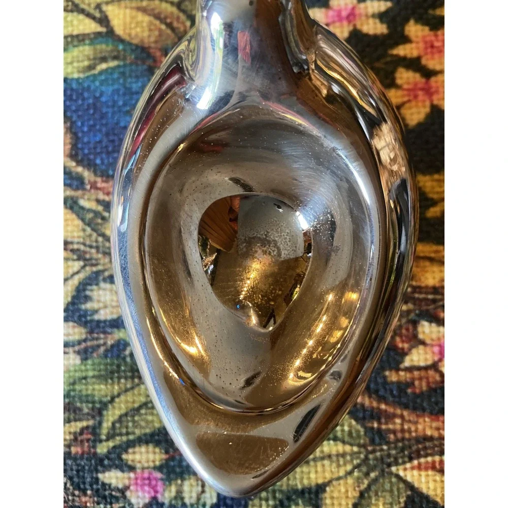 Pottery Barn Silver Tone Dove Salt Cellar with Feather Spoon 3 Piece Set